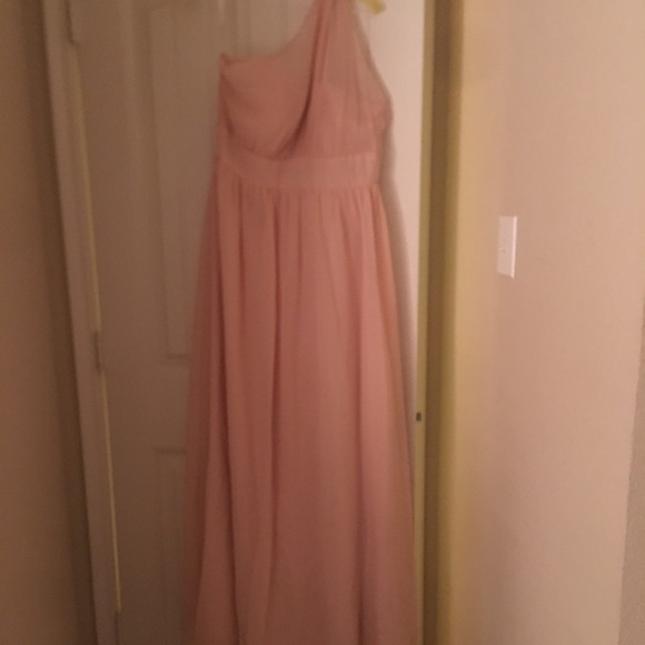 Christina Wu Blush Pink Chiffon Dress Size 14! - Picture 5 of 5